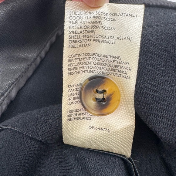 Anthropologie Maeve Naomi Faux Leather Black Wide-Leg Pants, Size 16W - Picture 13 of 16